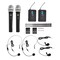 Pyle Pyle UHF Wireless Mic System Kit, Adjustable Frequency, Includes (2) Handheld, Beltpack, Lavalier & Headset Mics PDWM4350U - alternate 2